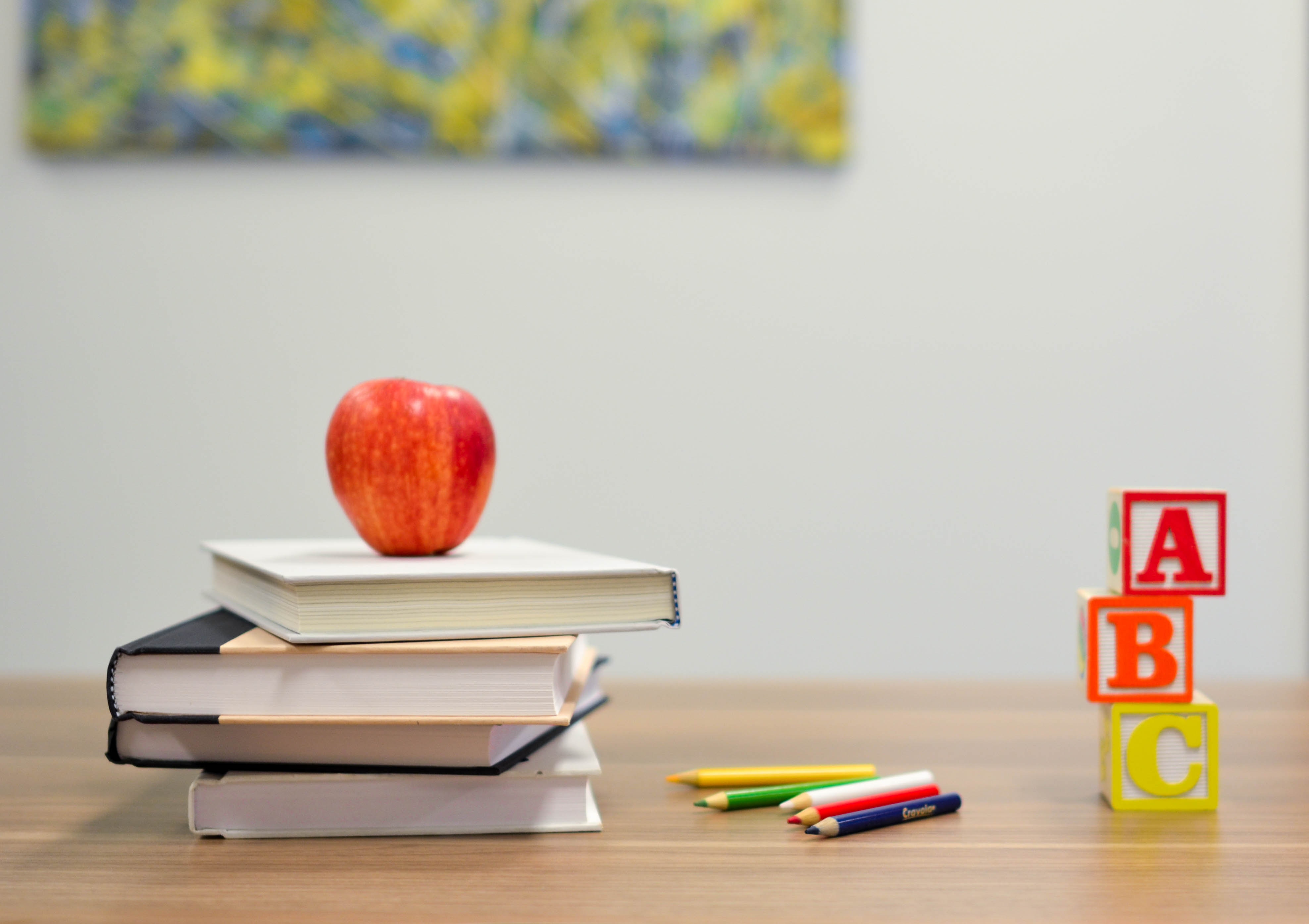 Desk With Apple image